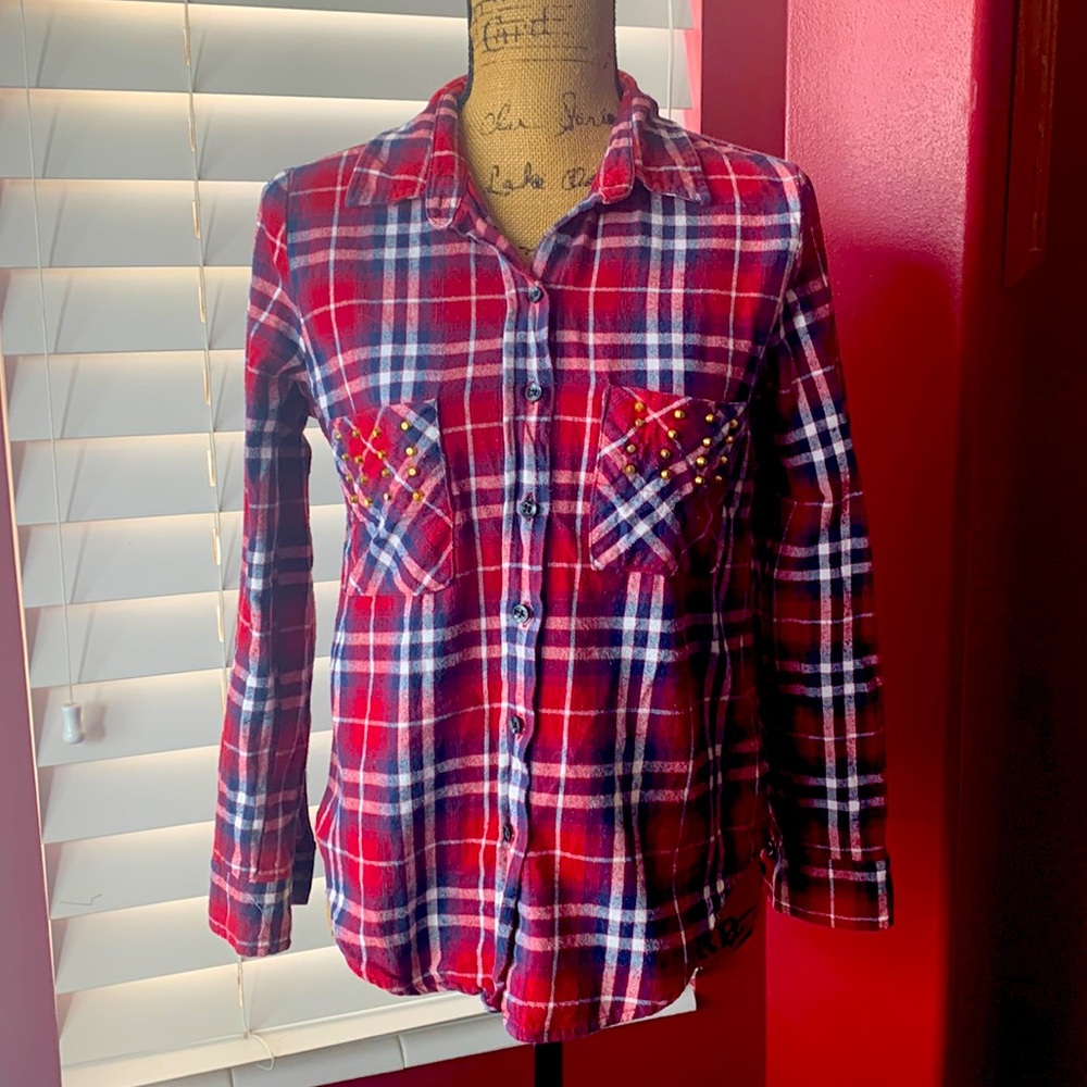 Noellie plaid long sleeve shirt, Size S